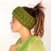 Crochet Versatile Headband, Braided Green Ear Warmer, 2 in 1, Neckwarmer, Crocheted Ski Headband, Green