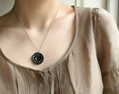 oxidized silver jewelry - Black Porcelain Pendant Necklace