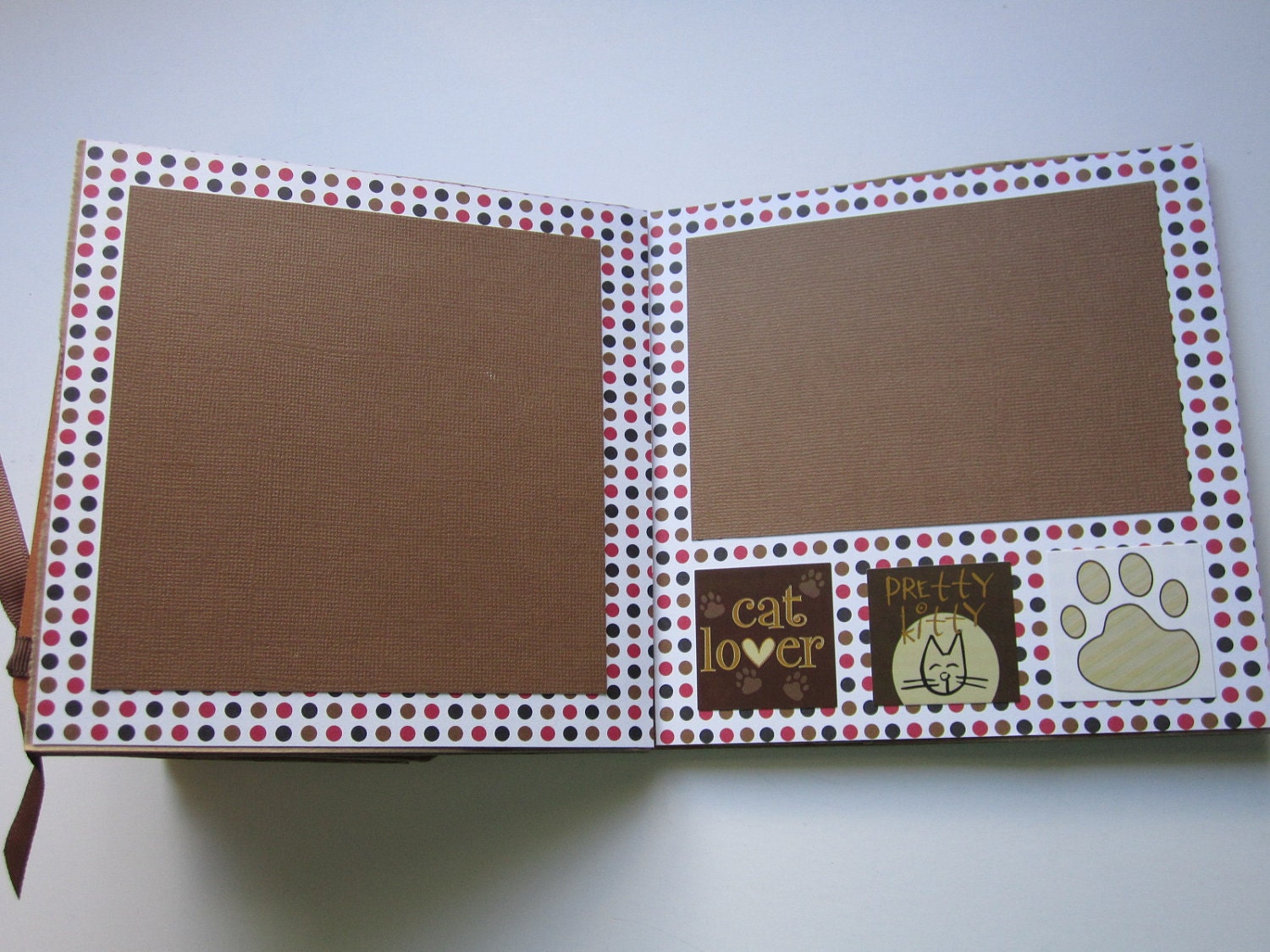 Cat Paper Bag Album Scrapbook 6x6 Brown I Love My Cat