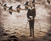 Sepia Surreal Victorian in Landscape and Skyscape Fine Art Print