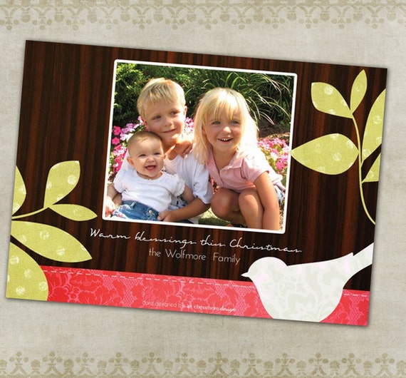 Christmas Photo Card-- Modern Dove Il_570xn