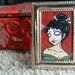 ON RESERVE for Christer Lind Zombie Geisha Girl - Small Original Acrylic Painting in Vintage Frame