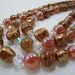Vintage 1950's Necklace - 3 Strands of Copper Gold and Rosy Peach Jewelry for Women Teens Mad Men Inspired 60s