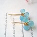 GEMSTONE capri Blue chalcedony, wire wrapped crafted Orchid Dangle Earring 1 pair, blue earrings