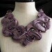 PURPLE PASSION Silk Fabric and Freshwater Pearls Collar Statement Necklace