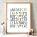 8x10 ABC Print. I love you. Alphabet Love. Typography Print. Gray and mustard yellow -102