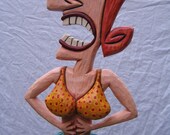 Short Skirt, Original Wood Sculpture by Fig Jam Studio