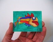 Fish J33, ACEO, Original Watercolor
