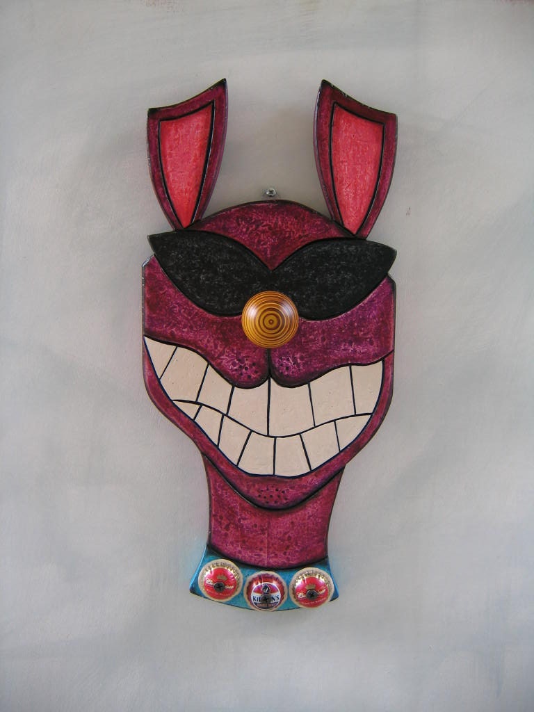 Bad Dog 3, Original Wall Art, Wood Carving, by Fig Jam Studio