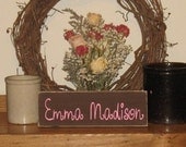 Custom Girls Name Kids Room Nursery -WOOD SIGN- Home Decor Customize Pink Baby Gift Custom Colors