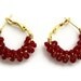 Hoop earrings crystal Wine red gold swarovski bridal gifts
