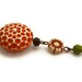 Honeycomb necklace polka dots tangerine burnt orange fall fashion