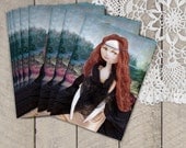 Mona Lisa Doll ACEO Print - Collectable standard ACEO card 2.5 x 3.5 in