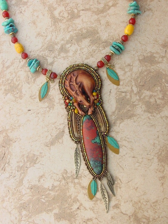 Wooden Deer Necklace