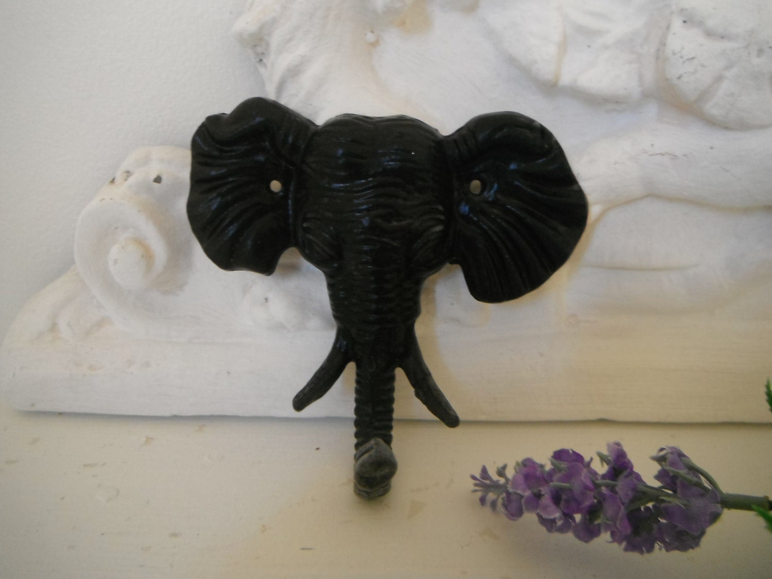 black elephant wall hook shabby chic cast iron contemporary wall hook nursery decor girls room boys room