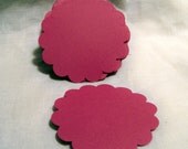 30 Die Cut Scalloped Circle 2-1/4 Inch, Hot Pink Cardstock for hang tags, scrapbooking and paper crafting supplies