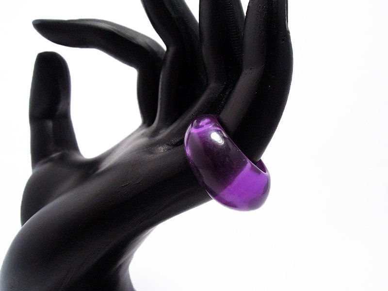 Chunky Vintage Grape Lucite Ring - ca. 1960s New Old Stock