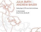 PRETTY POPPY Wedding Save the Date/Invitation/Response Card/Reception Card/Menu/Table Numbers/Thank You Card - You Print