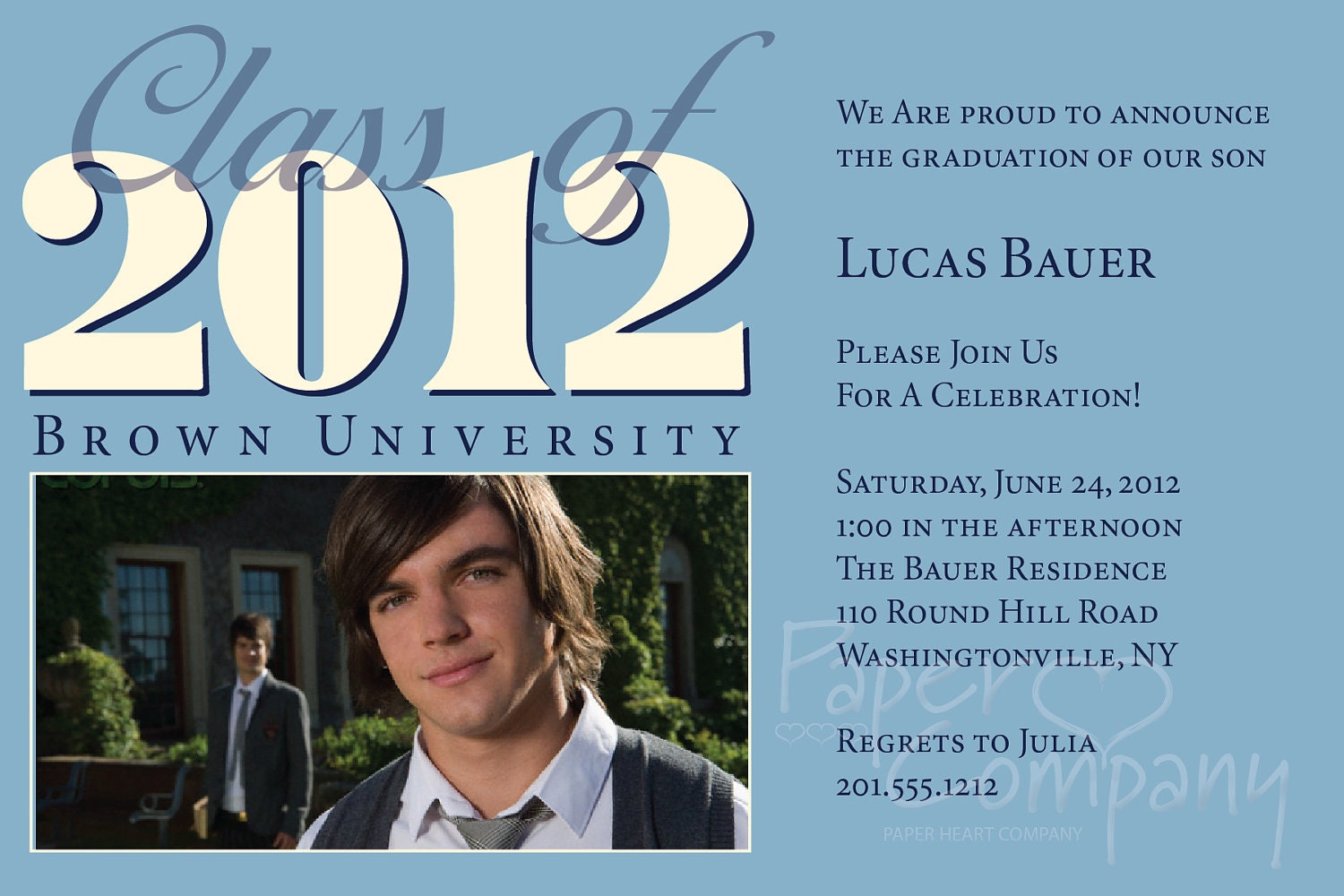 CLASSIC GRADUATION Invitation Custom DIY, you print, printable Il_170x135