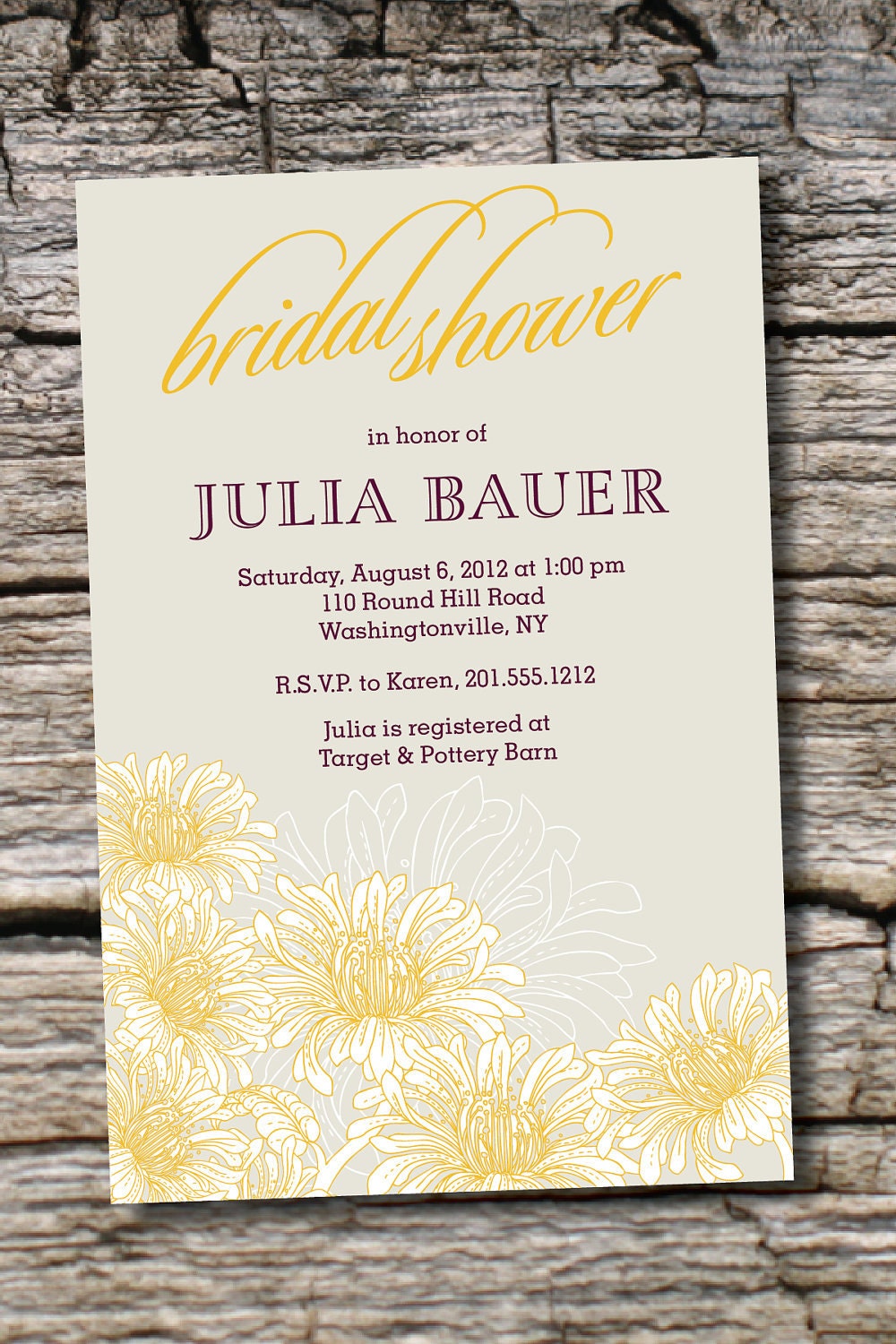VINTAGE FLORAL Indulgence Bridal Shower/ Baby Shower Invitation - You Print, DIY, Digital Design Il_570xn
