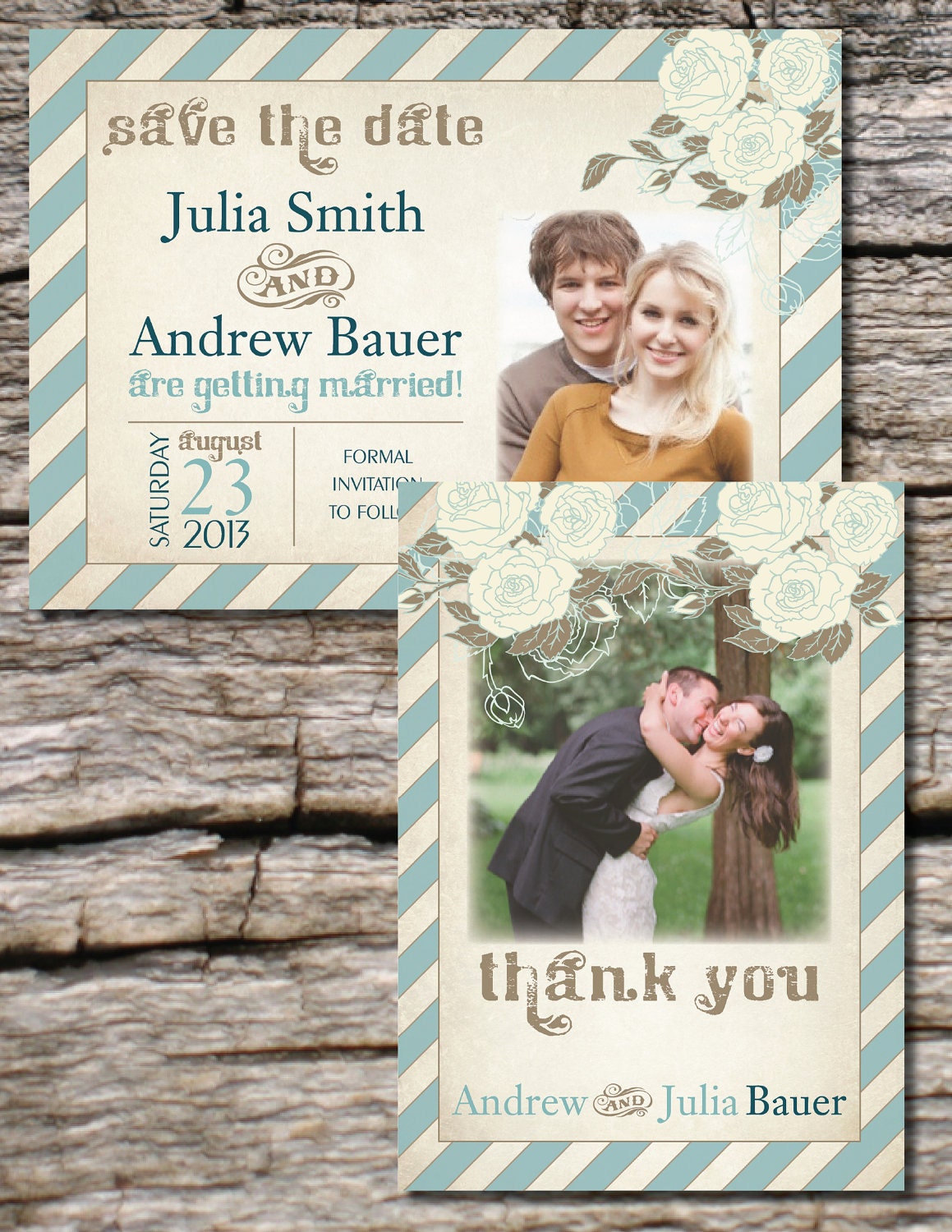 VINTAGE POSTER Floral Wedding Save the Date/Invitation/Response Card/Reception Card/Menu/Table Numbers/Thank You Card - You Print