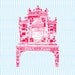 Red Chinese Chippendale China Cabinet 11x14 Giclee
