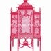 Red Chinoiserie Chippendale Cabinet 8x10 Giclee
