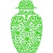 Ming Chinoiserie Green Ginger Jar on White 13x19 Giclee