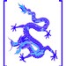 Cobalt Blue Chinese New Year Dragon Giclee 11x14