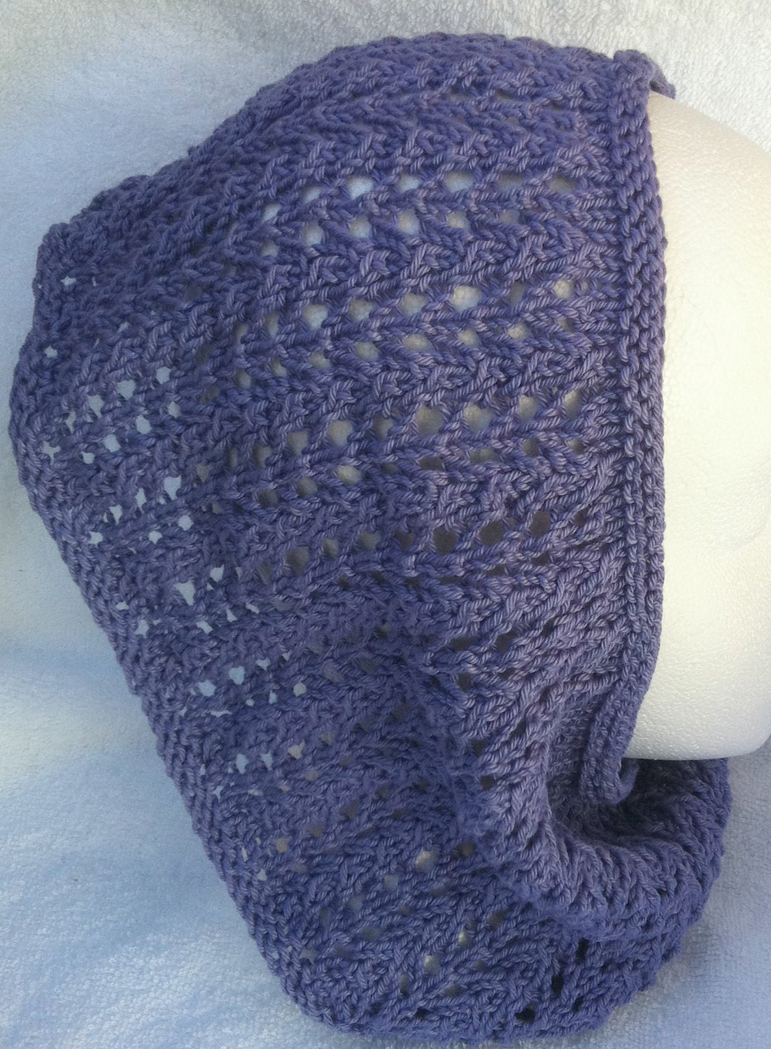 Lilac Cotton Cowl Hoodie Handknit Holiday Gift Teen Gift Colorado