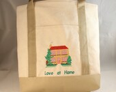 Inspirational Tote Embroidered with "Love at Home"