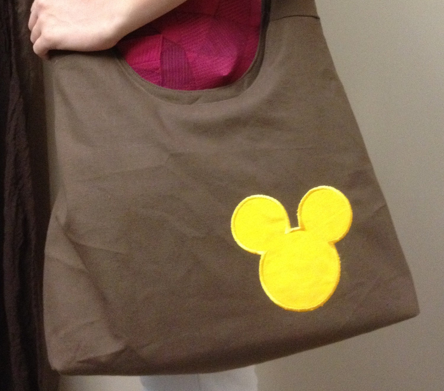 Crossbody Shoulder Bag - Mickey Mouse Applique