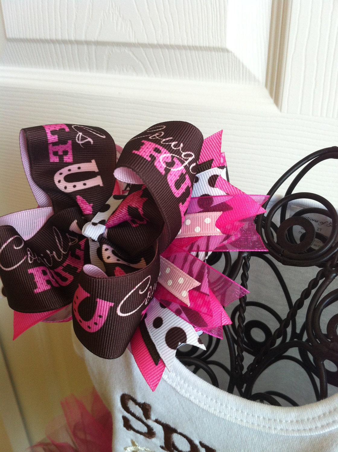 Spurs And Bling Cowgirl Set With Matching Shirt, Tutu, and Hair Bow 3T