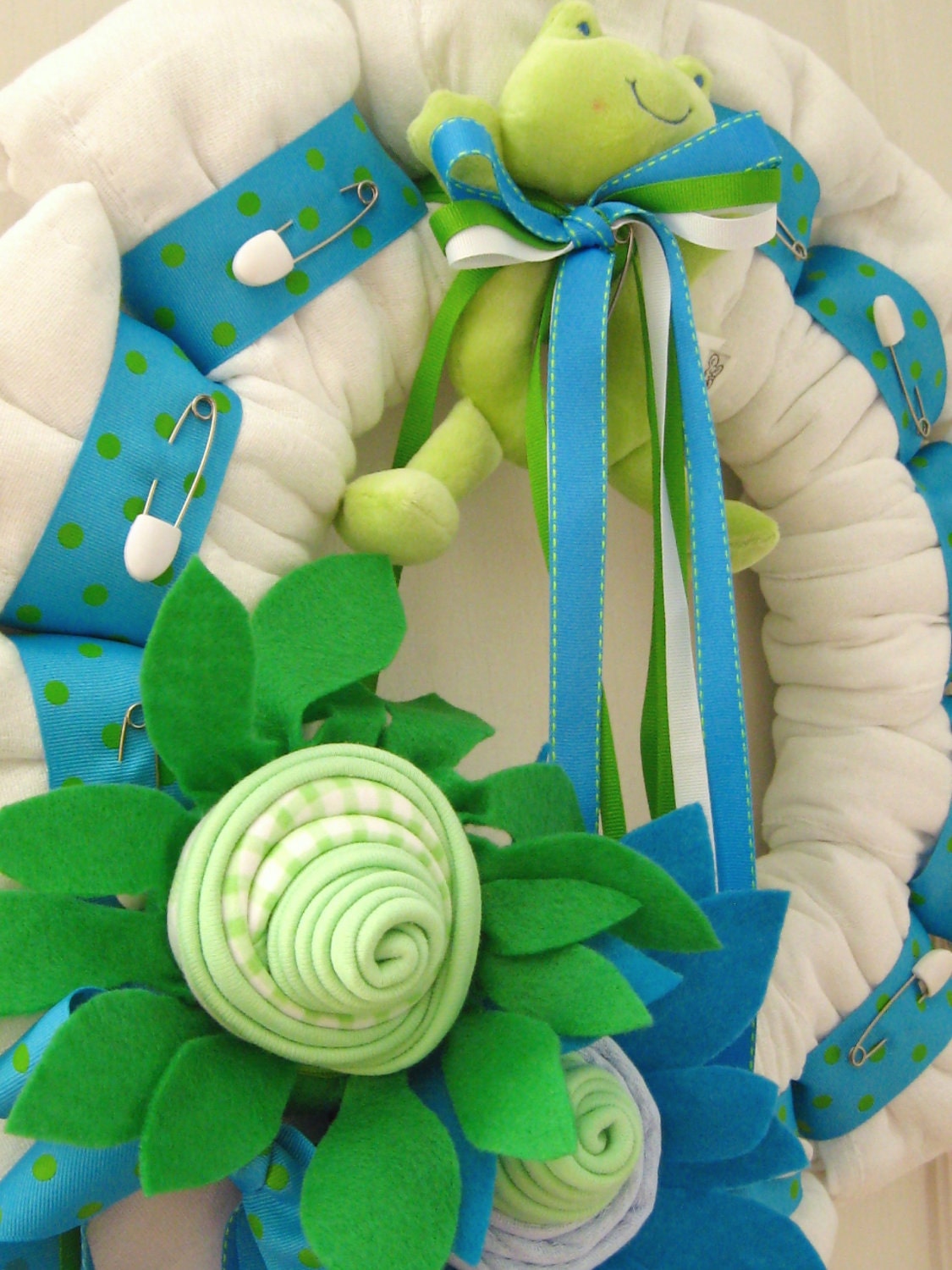 Cloth Diaper Wreath - Perfect For A Baby Shower to Welcome a Boy or Girl