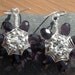 Royal Purple Funky Wire Wrapped Silver Beaded Flower Daisy Elegant Feminine Earrings