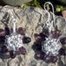 Royal Purple Funky Wire Wrapped Silver Beaded Flower Daisy Elegant Feminine Earrings