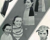 1930s Art Deco hats, scarves and bedjacket - vintage knitting crochet pattern PDF (313)