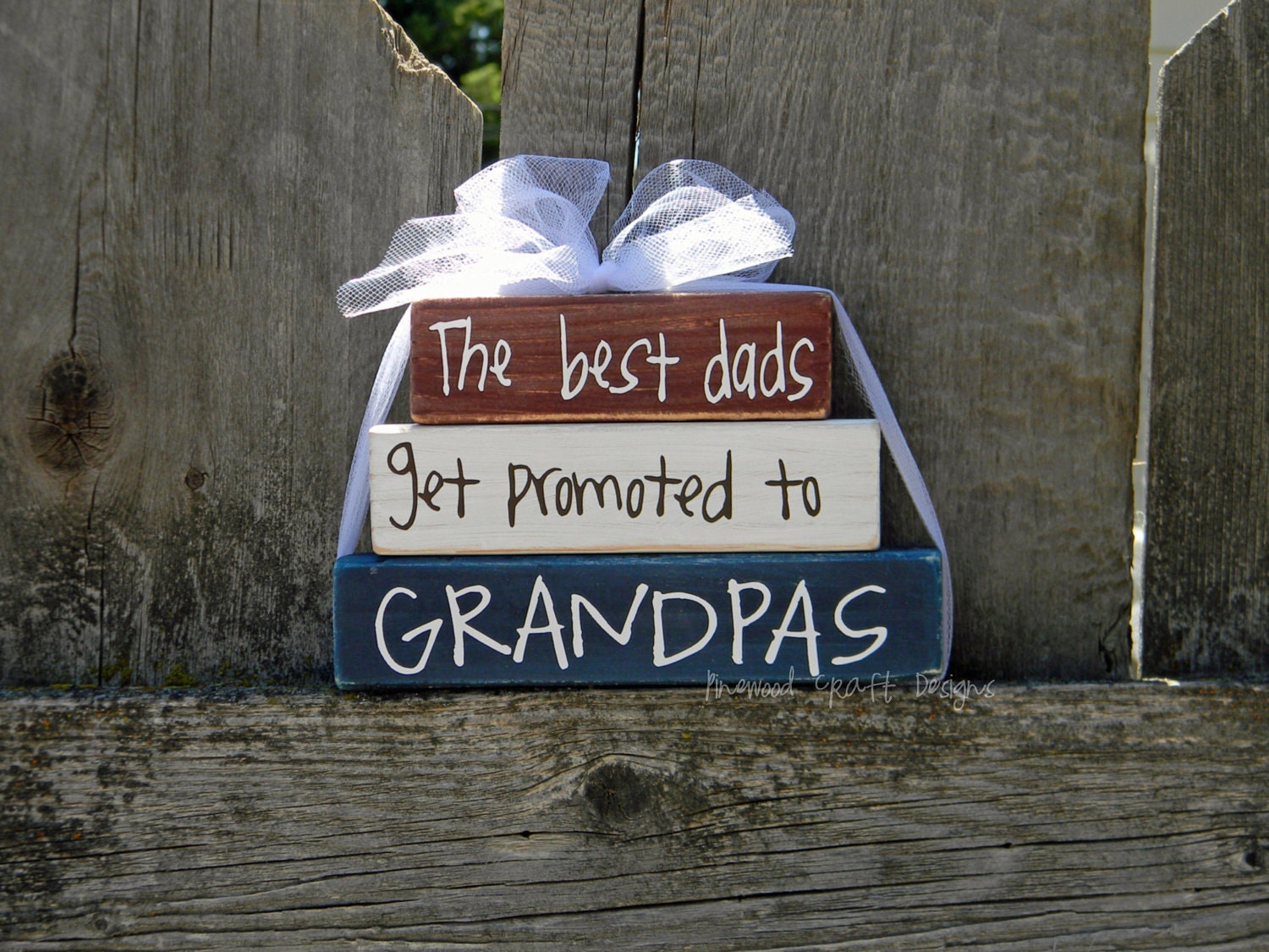 Dad. Papa. Grandpa. Father. Personalized Father's Day Wood Stacker home decor