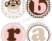 Mod Monkey Baby Girl Shower Customized DIY Printable Banner Il_170x135