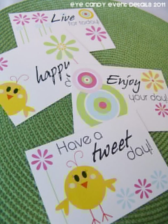 Think Spring - DIY Printable Postcards Set - Set of 4 Il_570xn
