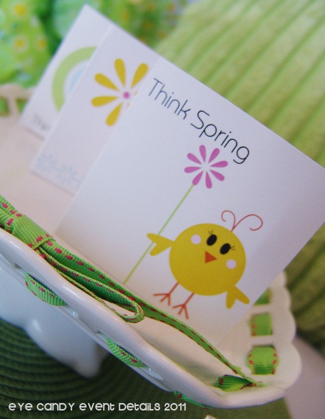Think Spring - DIY Printable 3x3 Mini Cards Set - Set of 6 designs Il_570xn
