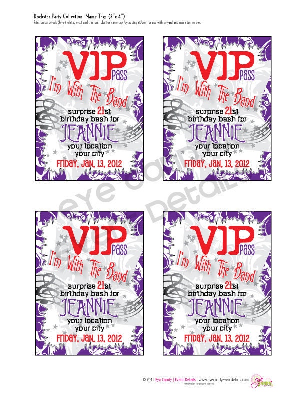 ROCKSTAR Happy Birthday PRINTABLE Party Pack Collection & full DIY Collection Il_570xn