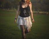 Punk angel fairy costume Tutu fairy outfit size Small S, white and gold swan lake ballerina goth fairy dress