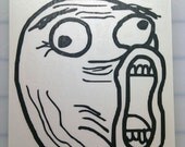 LoL Guy Face Black vinyl decal 4" x 4.845"