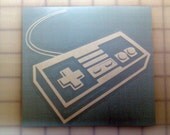 Nintendo Controller Old School Decal (White Vinyl) 5" x 4.495"