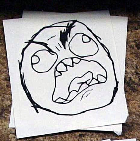 Rage Face BLACK vinyl decal (fffffffuuuuuuuuuuuu) 4" x 4.586"