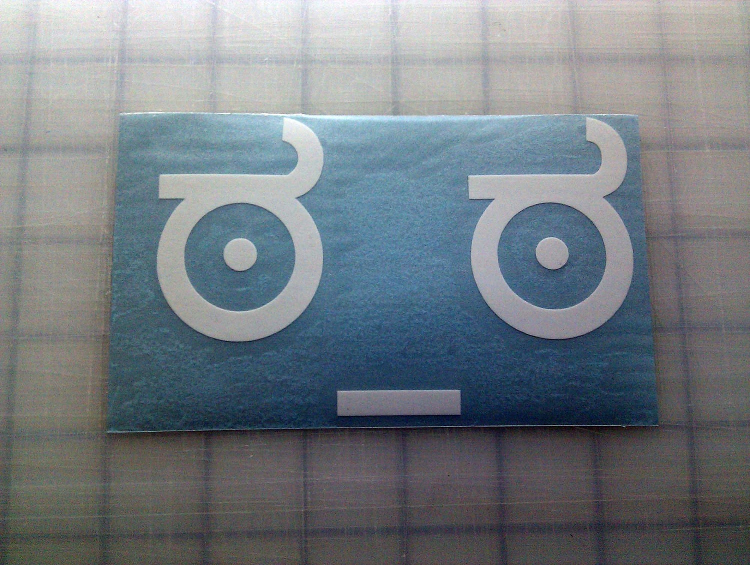 Look of Disapproval Decal (White Vinyl) 5" x 3.173"
