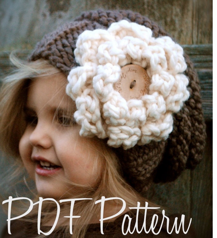 Knitting PATTERN-The Sophia Slouchy (Toddler, Child and Adult sizes)