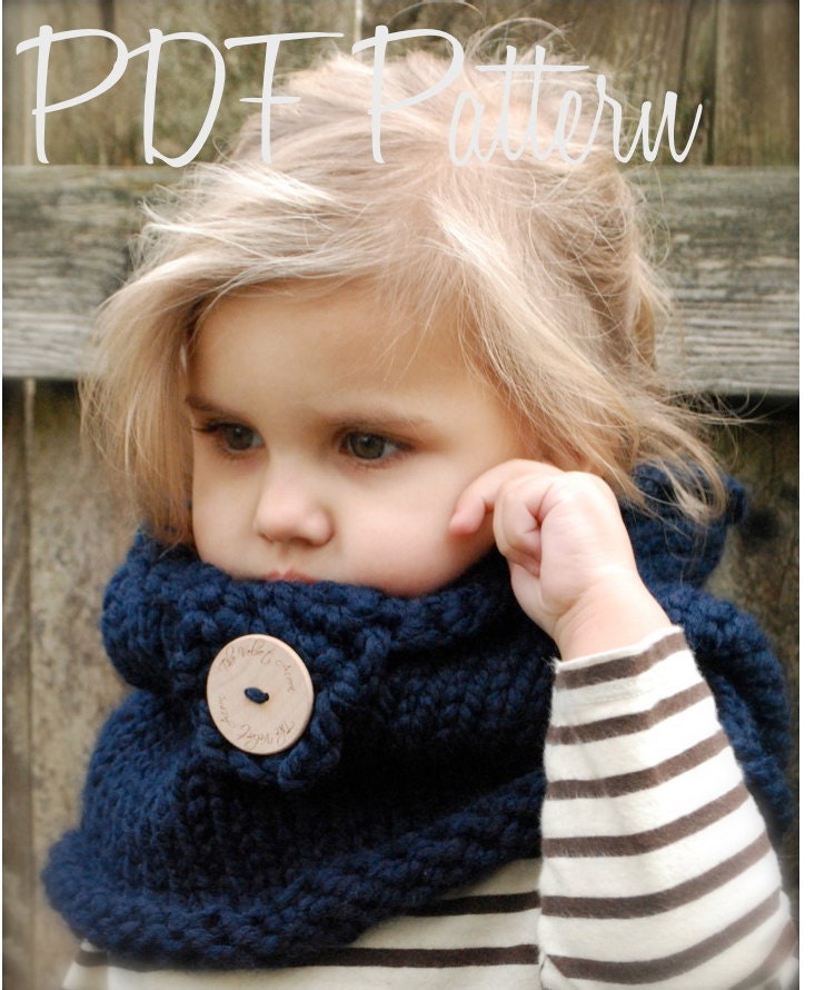 Knitting PATTERN-The Canyon Cowl (Toddler,Child, Adult sizes)