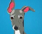 ORIGINAL and READY to SHIP Italian Greyhound Dog Pawps Painting - 11x14 acylic on canvas